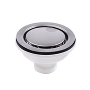 Nantucket Sinks NS35LCC-CH chrome crumb cup drain with the lid closed flat, side three-quarter view