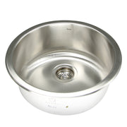 Nantucket Sinks NS37 front view of the round bowl and basket strainer drain
