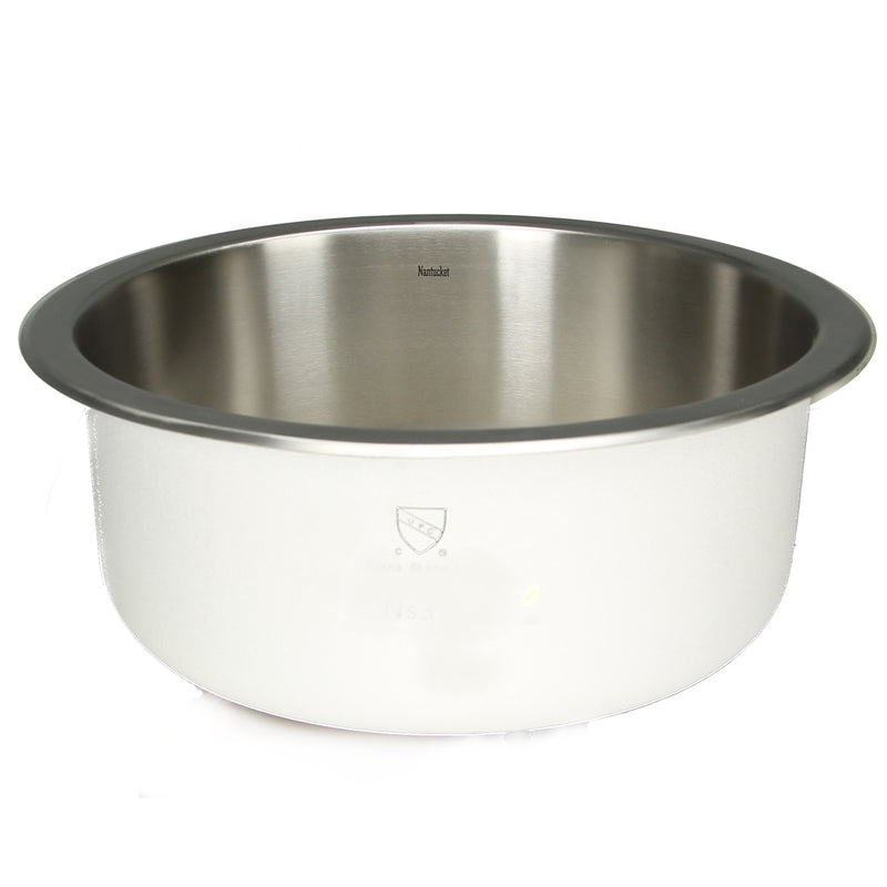 Nantucket Sinks NS37 side profile of the round bowl and rim