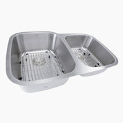 Nantucket Sinks NS503-16-CB 60/40 double bowl undermount sink with grids, white background