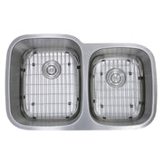 Nantucket Sinks NS503-16-CB overhead view of both bowls with grids and colander drains