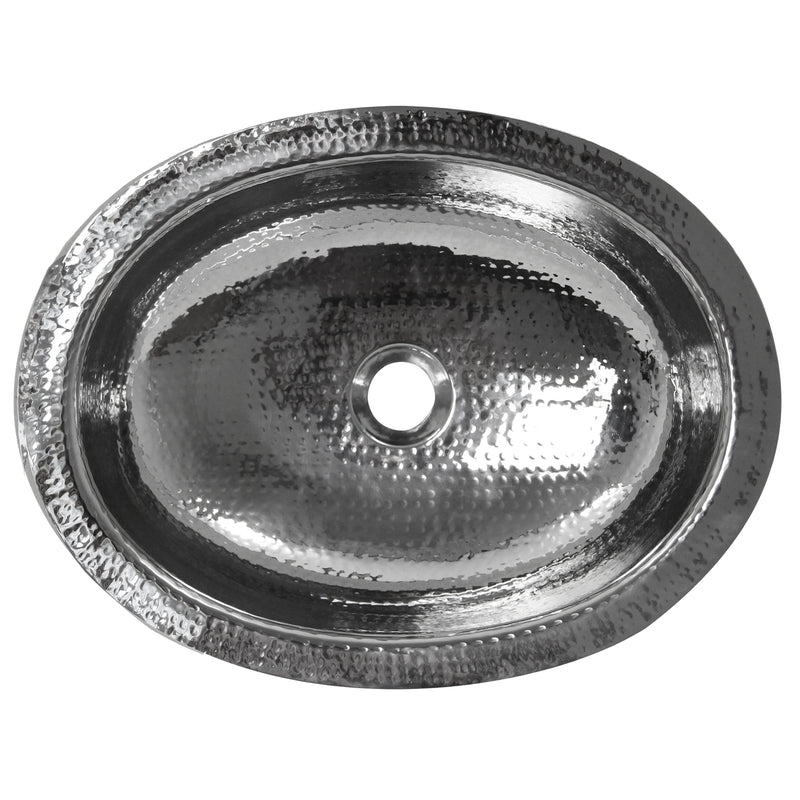 Nantucket Sinks OVS overhead view of the oval bowl and center drain