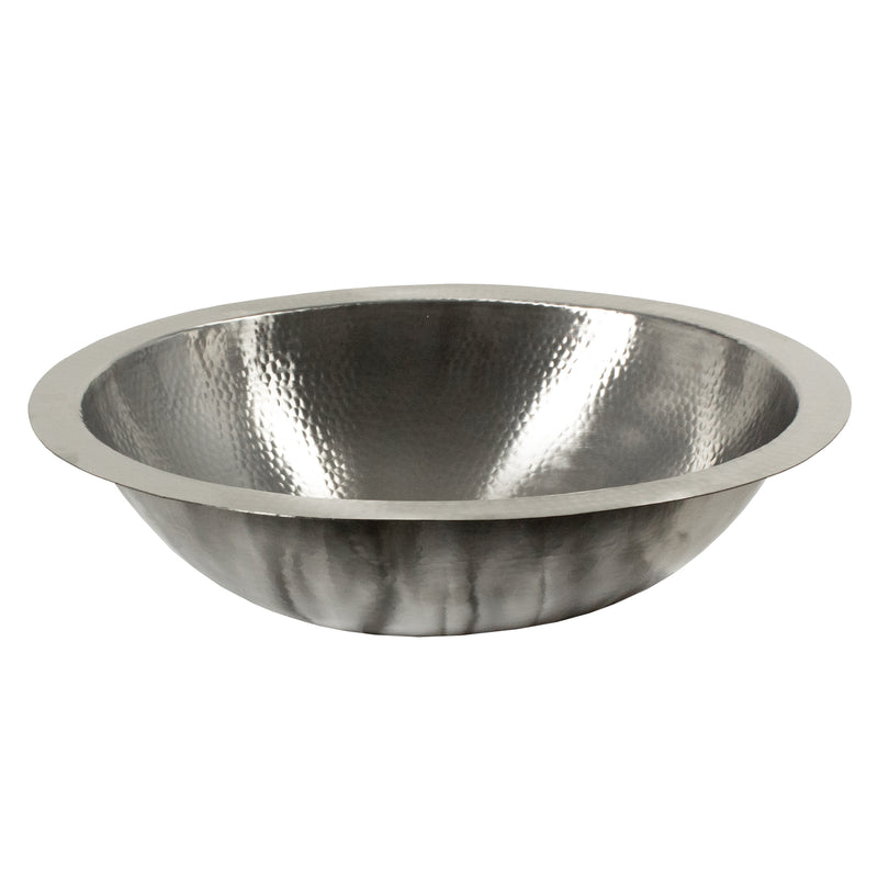 Nantucket Sinks OVS2017 front view of the hammered oval bowl and rim