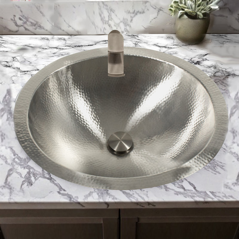 Nantucket Sinks OVS2017 drop-in installed in white marble with a brushed faucet