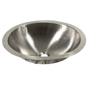 Nantucket Sinks OVS2017 19.75" hand-hammered oval bathroom sink, white background