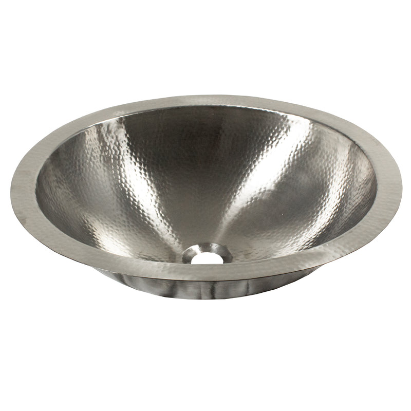 Nantucket Sinks OVS2017 19.75" hand-hammered oval bathroom sink, white background