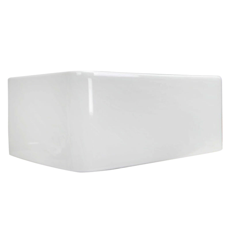 Nantucket Sinks P-FCS23 23" farmhouse sink low front view of the plain apron