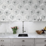 Nantucket Sinks PR1716-BL black bar sink in a marble counter on a gray kitchen island
