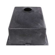 Nantucket Sinks PR1716-BL underside of the black granite composite bar sink showing the drain opening