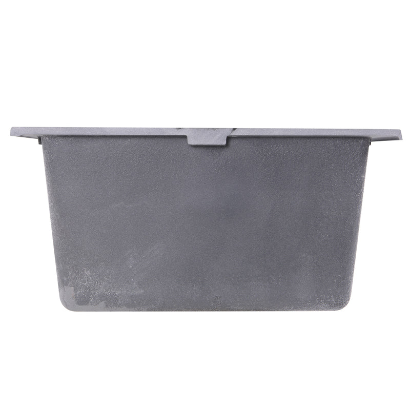 Nantucket Sinks PR1716-TI side profile of the titanium gray granite composite bar sink
