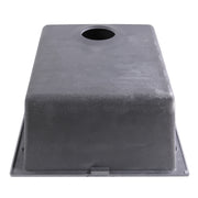 Nantucket Sinks PR1716-TI underside of the titanium gray granite composite bar sink showing the drain opening