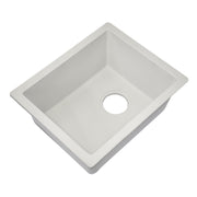 Nantucket Sinks PR1815-W white granite composite dual-mount bar sink, three-quarter view, white background