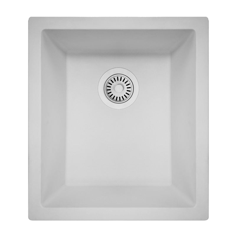 Nantucket Sinks PR1815-W white dual-mount bar sink from above