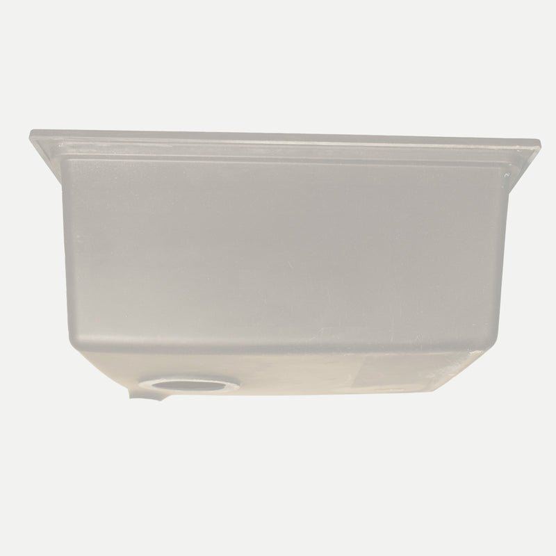 Nantucket Sinks PR2219PS-W side view of the white workstation sink showing the bowl depth