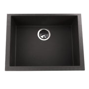 Nantucket Sinks PR2418-BL black single-bowl undermount sink from above with rear-center drain