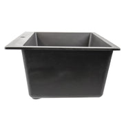Nantucket Sinks PR2522-DM-TI titanium laundry sink side profile showing the deep bowl and drop-in rim