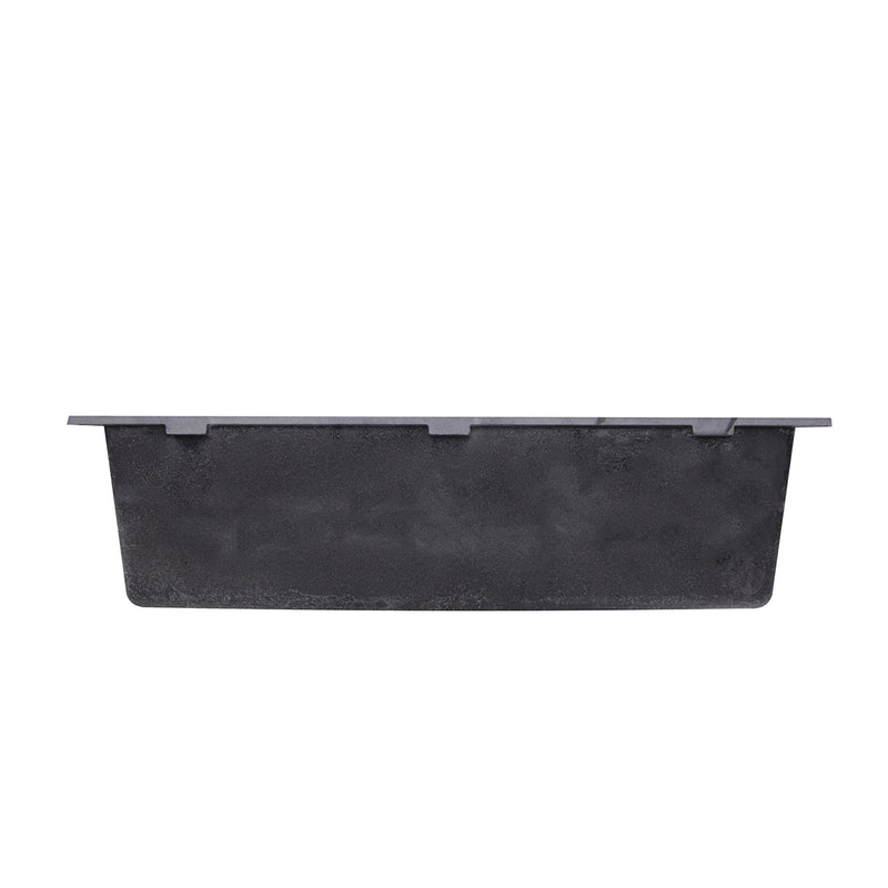Nantucket Sinks PR3018-BL side profile of the black undermount sink showing the mounting flange