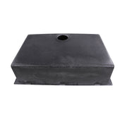 Nantucket Sinks PR3018-BL underside of the black granite sink showing the drain opening