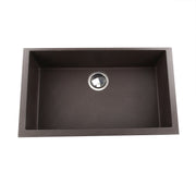 Nantucket Sinks PR3018-BR brown large single-bowl undermount sink from above with rear drain