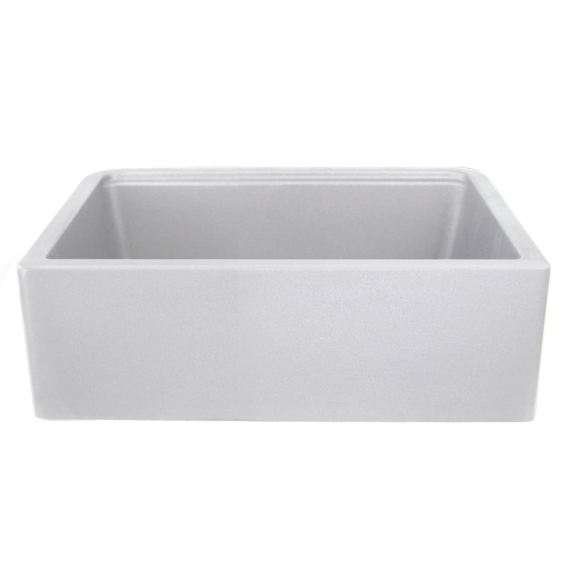 Nantucket Sinks PR3020-APS-G light grey farmhouse sink front view showing the smooth apron