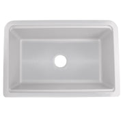 Nantucket Sinks PR3020-APS-G light grey apron sink from above showing the ledge and drain opening