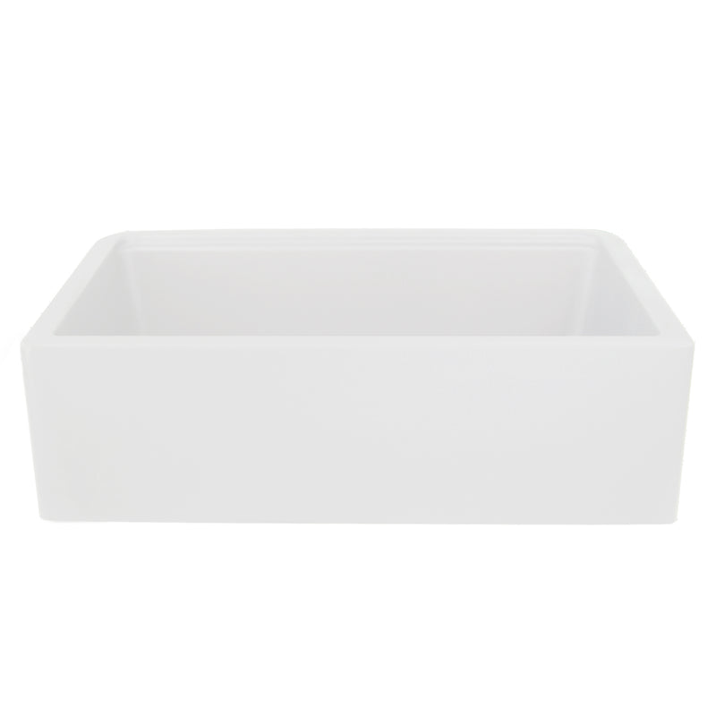 Nantucket Sinks PR3320-APS-W white farmhouse sink front view showing the smooth apron