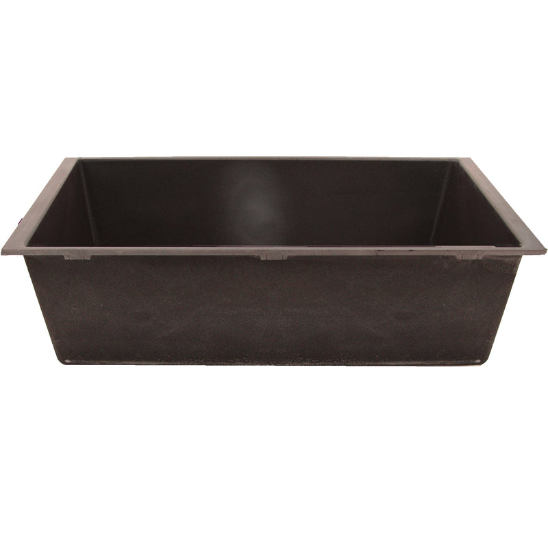 Nantucket Sinks PR3320-BR-UM side view of the brown undermount sink showing the mounting flange