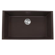 Nantucket Sinks PR3320-BR-UM brown large single-bowl undermount sink from above with rear drain