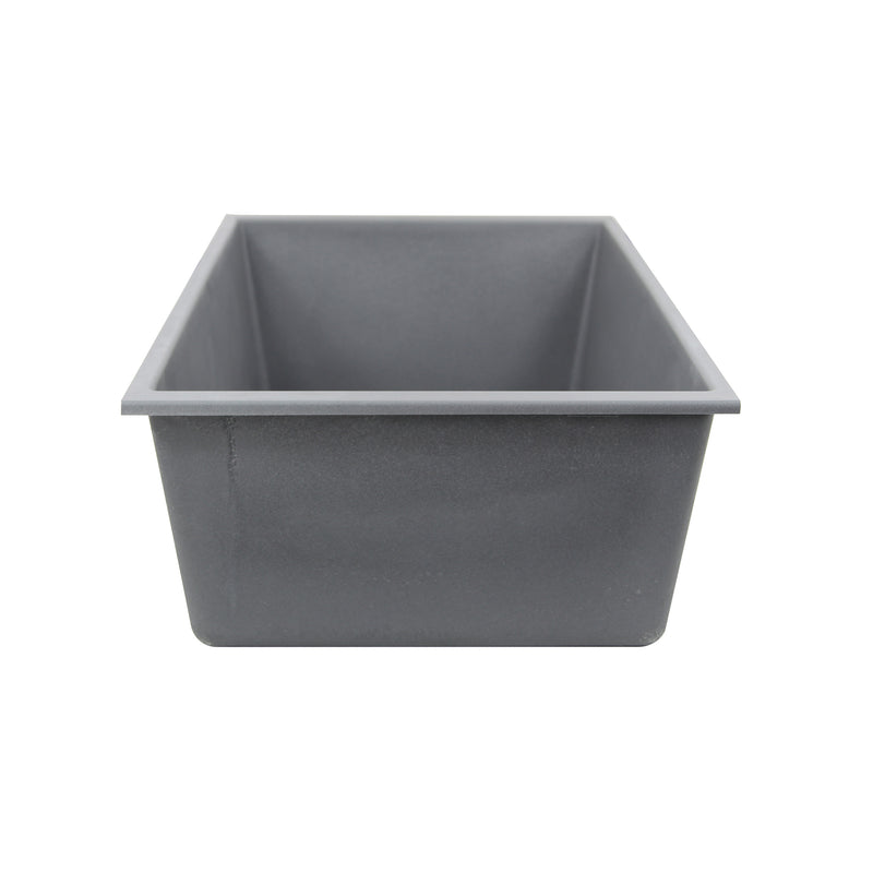 Nantucket Sinks PR3320-TI-UM end view of the titanium undermount sink
