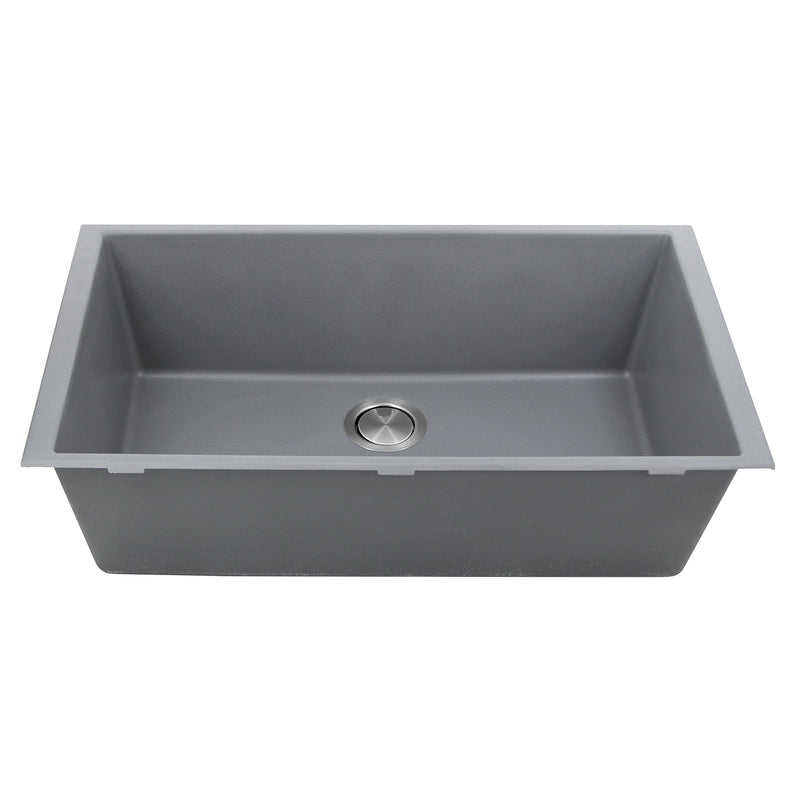 Nantucket Sinks PR3320-TI-UM titanium undermount sink front view showing the bowl depth