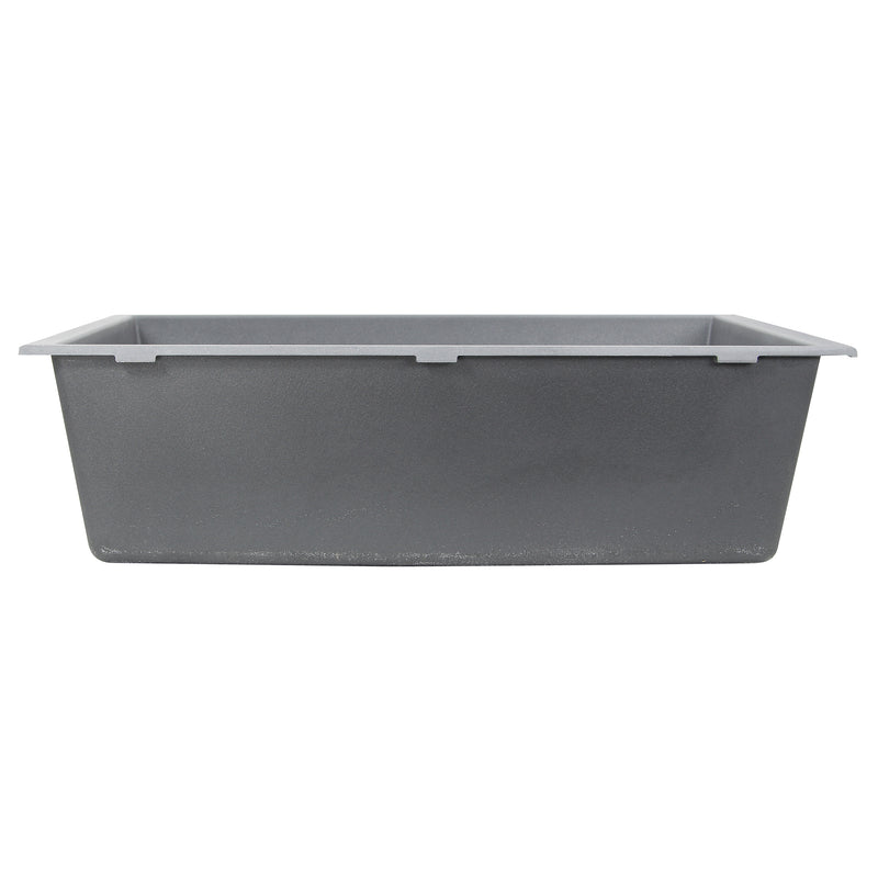 Nantucket Sinks PR3320-TI-UM side view of the titanium undermount sink showing the mounting flange