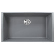 Nantucket Sinks PR3320-TI-UM titanium large single-bowl undermount sink from above with rear drain