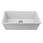 Nantucket Sinks PR3320-W-UM white undermount sink front view showing the bowl depth