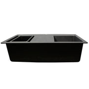 Nantucket Sinks PR3322PS-BL black workstation sink side view showing the ledge and bowl depth