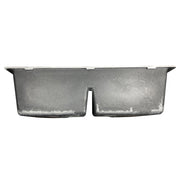 Nantucket Sinks PR5050-LDBL side view of the black double bowl sink showing both bowls and mounting flange