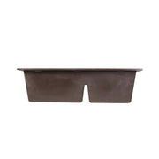 Nantucket Sinks PR6040-BR side view of the brown double bowl sink showing the low divide