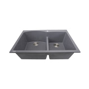 Nantucket Sinks PR6040-TI side view of the titanium double bowl sink showing the low divide