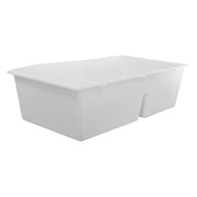 Nantucket Sinks PR6040-W-UM white undermount sink low angle showing the outer bowl walls