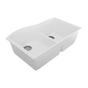 Nantucket Sinks PR6040-W-UM white double bowl undermount sink three-quarter view