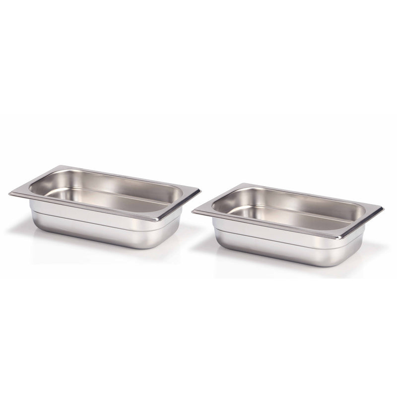 Nantucket Sinks PS20B-REC2 two rectangular stainless steel bins, white background
