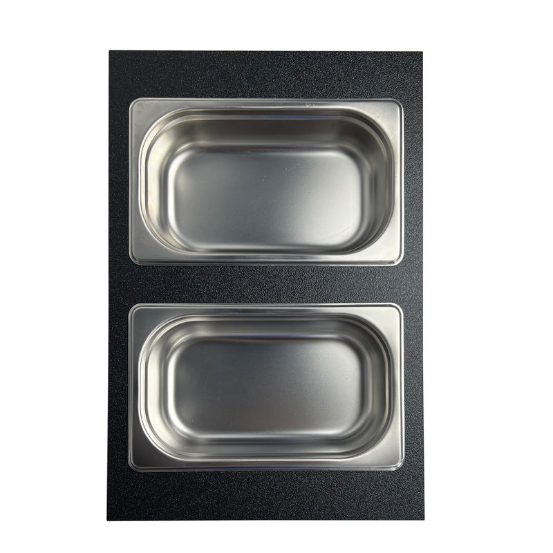 Nantucket Sinks PS20B-REC2 two-bin condiment tray straight down from above