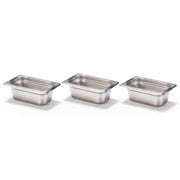 Nantucket Sinks PS20B-REC3 three rectangular stainless steel bins, white background