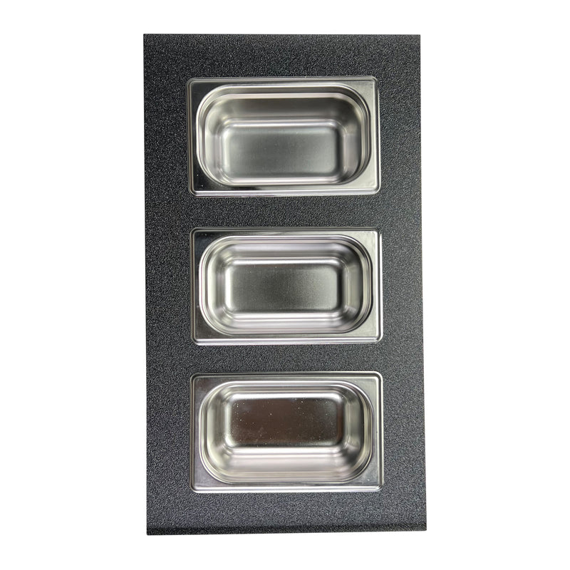 Nantucket Sinks PS20B-REC3 three-bin condiment tray straight down from above