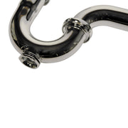 Nantucket Sinks PT-CP close-up of the chrome trap bend and cleanout plug