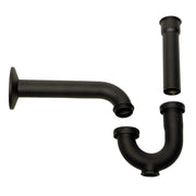 Nantucket Sinks PT-MBL matte black P-trap with the wall arm and tailpipe separated from the trap