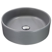 Nantucket Sinks RC4011C Matte Concrete round fireclay vessel bathroom sink, three-quarter view
