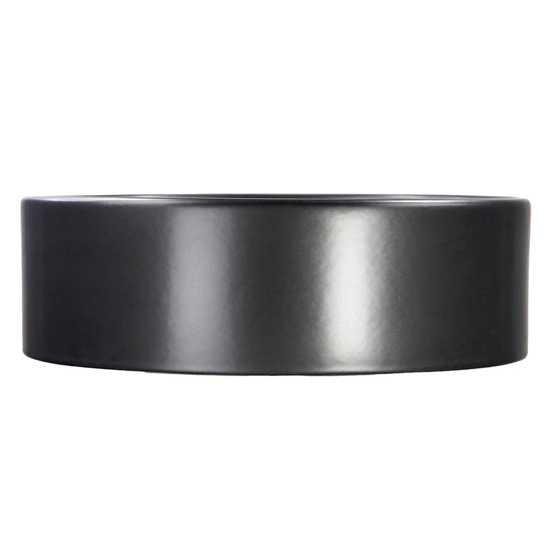 Nantucket Sinks RC4011MB Matte Black round vessel sink straight side view of the cylinder profile