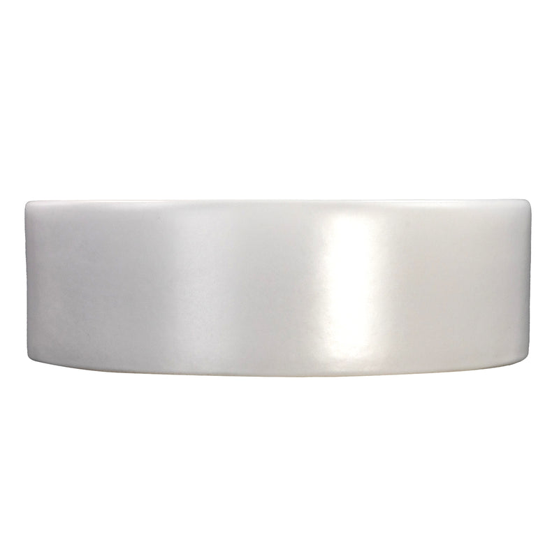 Nantucket Sinks RC4011MW Matte White round vessel sink straight side view of the cylinder profile