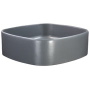 Nantucket Sinks RC4033C Matte Concrete square vessel sink low corner view of the curved walls