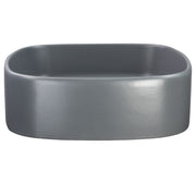 Nantucket Sinks RC4033C Matte Concrete square vessel sink straight side view of the soft profile